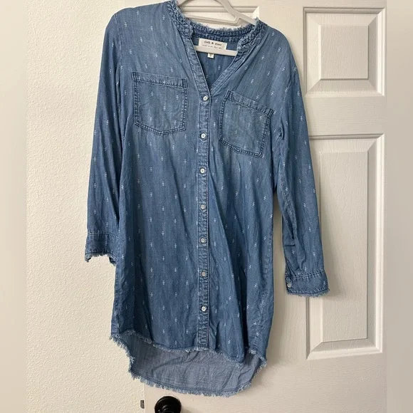 white christmas dresses Bloom Stone Washed Denim Dress